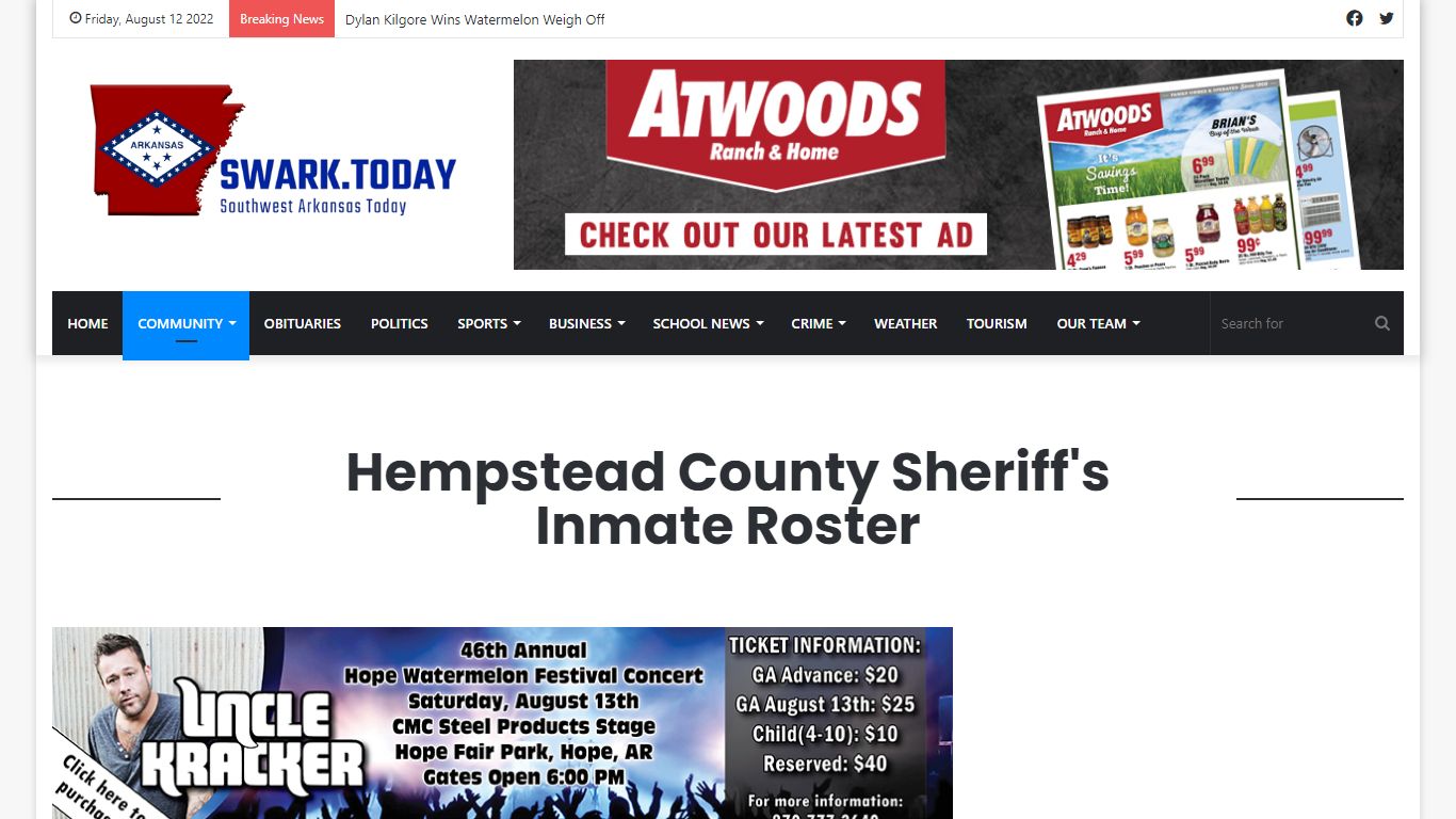 Hempstead County Sheriff’s Inmate Roster – SWARK Today